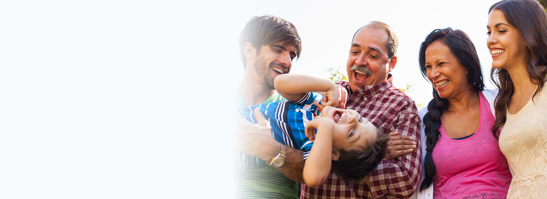 family holding child